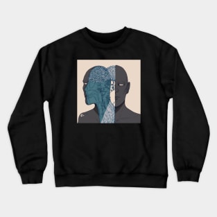 Mitad azul Crewneck Sweatshirt